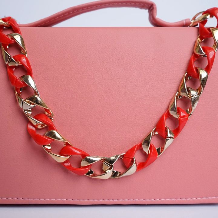 Shein- Square Geometric Pink Crossbody Bag