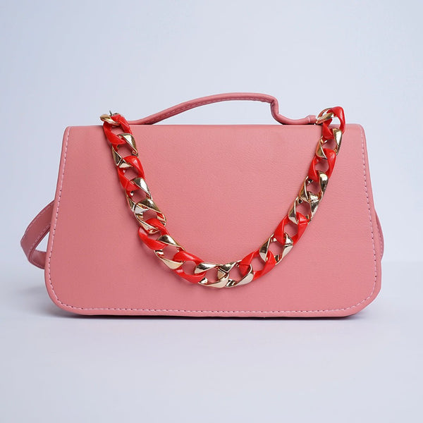 Shein- Square Geometric Pink Crossbody Bag