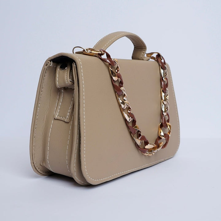 Shein- Square Geometric Beige Crossbody Bag