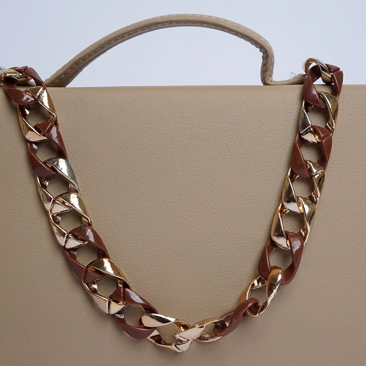 Shein- Square Geometric Beige Crossbody Bag