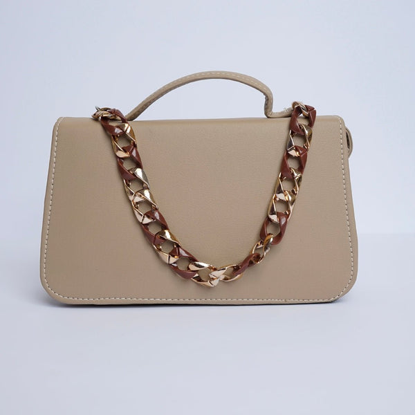 Shein- Square Geometric Beige Crossbody Bag