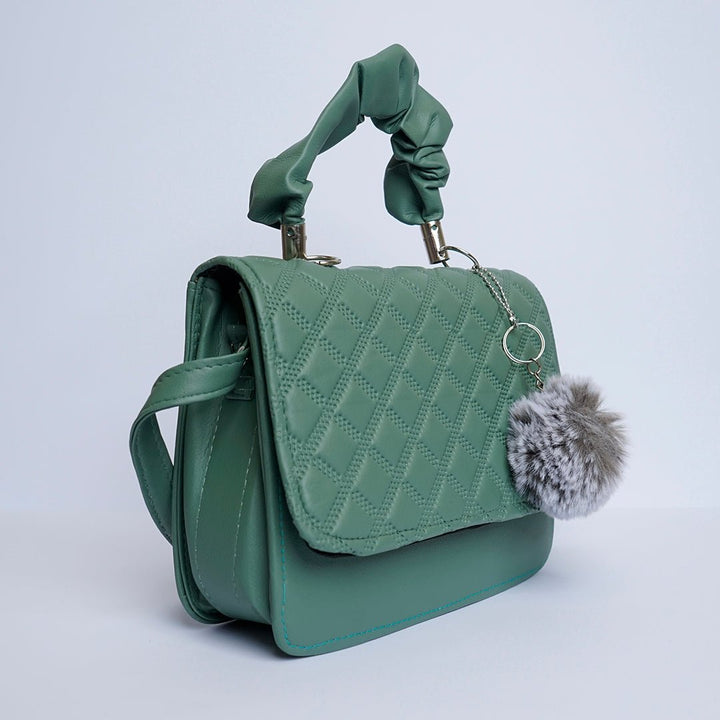 Shein- Crossbody Bag with Pom Pom Green