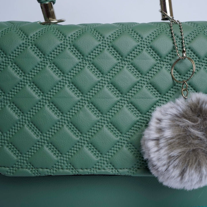Shein- Crossbody Bag with Pom Pom Green