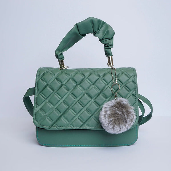 Shein- Crossbody Bag with Pom Pom Green