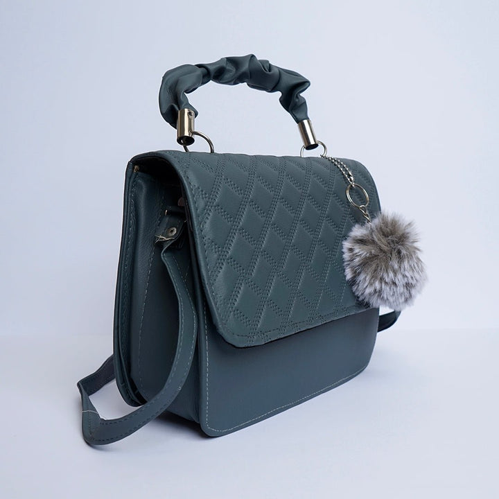 Shein- Crossbody Bag with Pom Pom Gray
