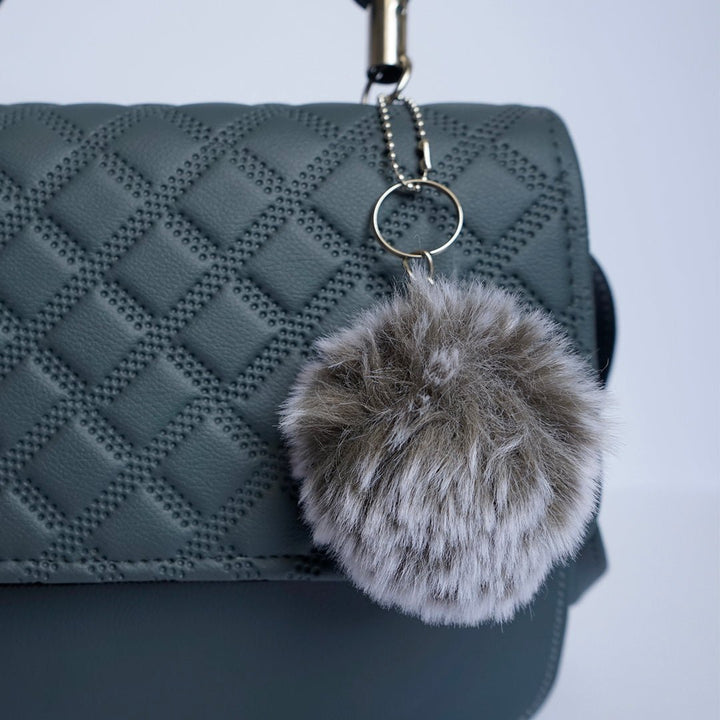 Shein- Crossbody Bag with Pom Pom Gray