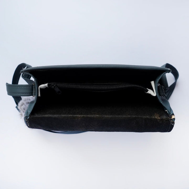 Shein- Crossbody Bag with Pom Pom Gray