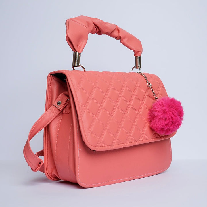 Shein- Crossbody Bag with Pom Pom Pink