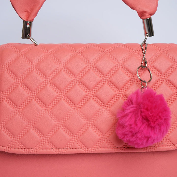 Shein- Crossbody Bag with Pom Pom Pink