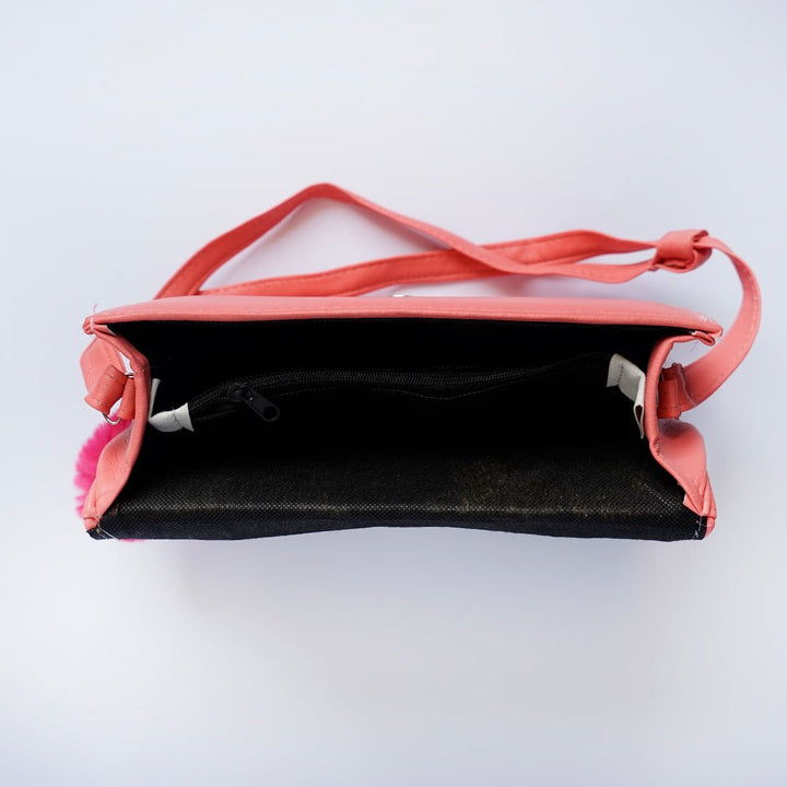 Shein- Crossbody Bag with Pom Pom Pink