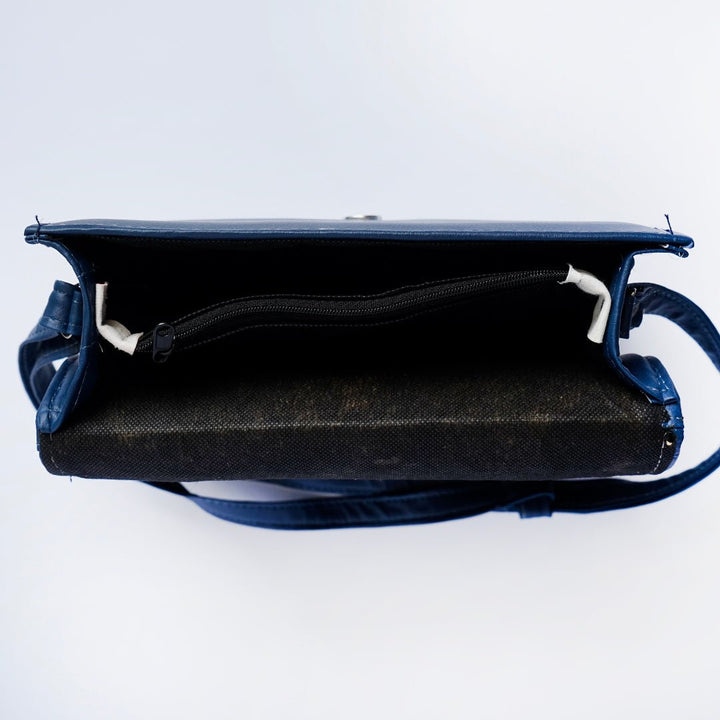 Shein- Crossbody Bag with Pom Pom Blue