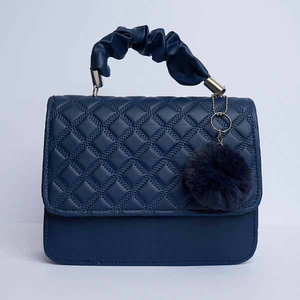 Shein - Crossbody Bag with Pom Pom Blue