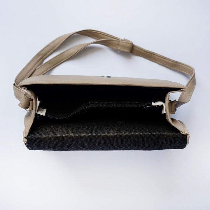 Shein- Crossbody Bag with Pom Pom Beige