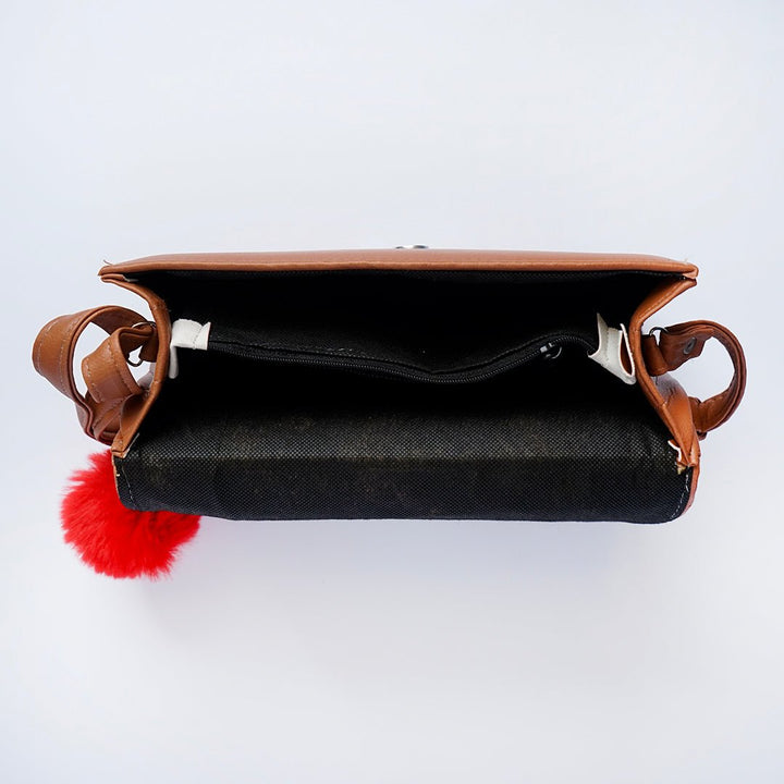 Shein- Crossbody Bag with Pom Pom Brown
