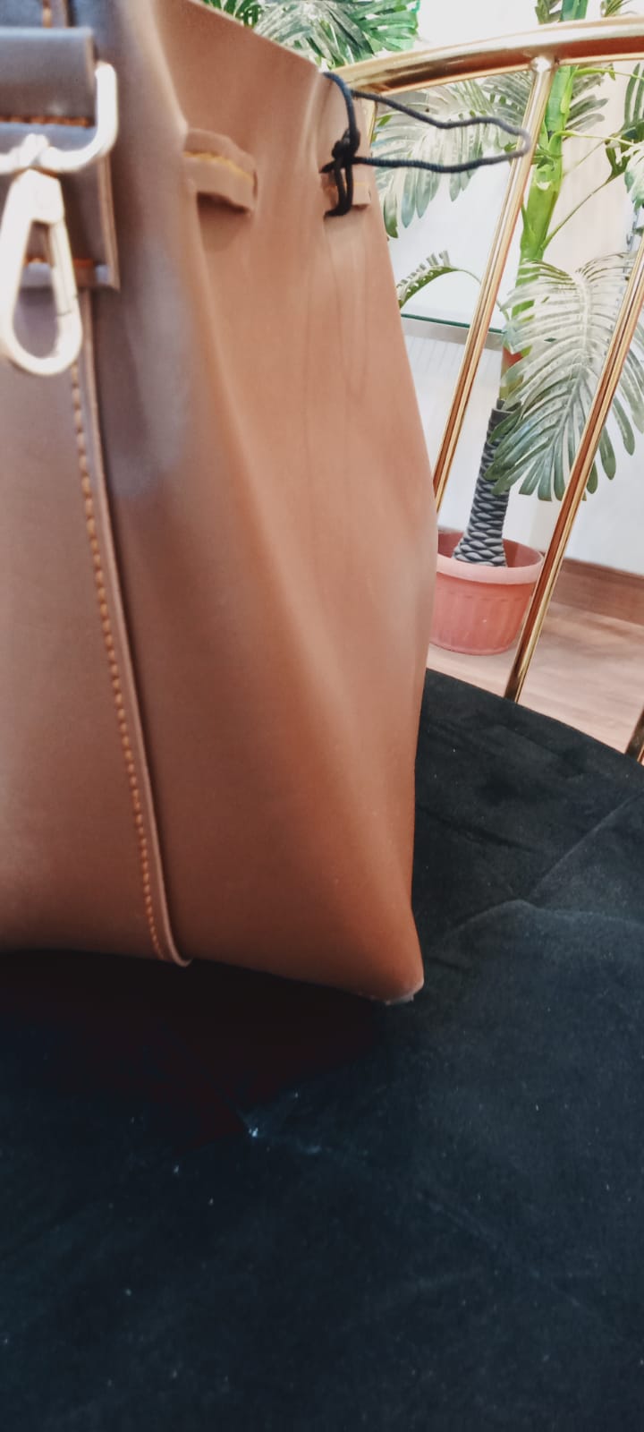 Shein- Brown Big Leather Crossbody Women Beg