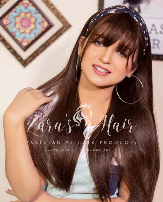 ZARAS HAIR- Burgundy Brown Long Straight With Bangs