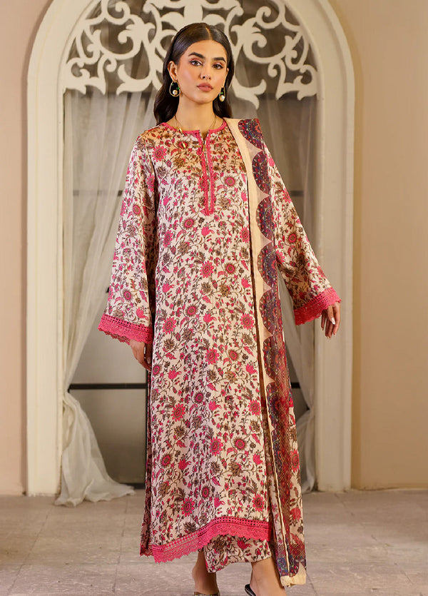 Zarif Printed Silk Unstitched 3 Piece Suit - ZF24PS ZSP 04 GLORIA