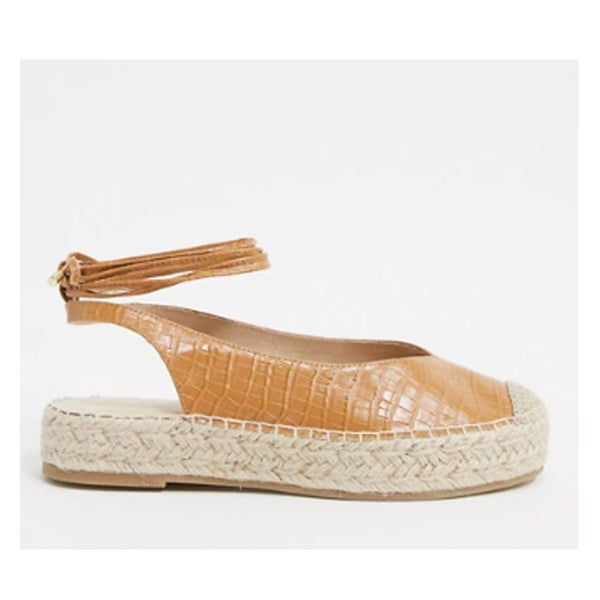 Asos Design- Stradivarius moc croc lace up espadrille