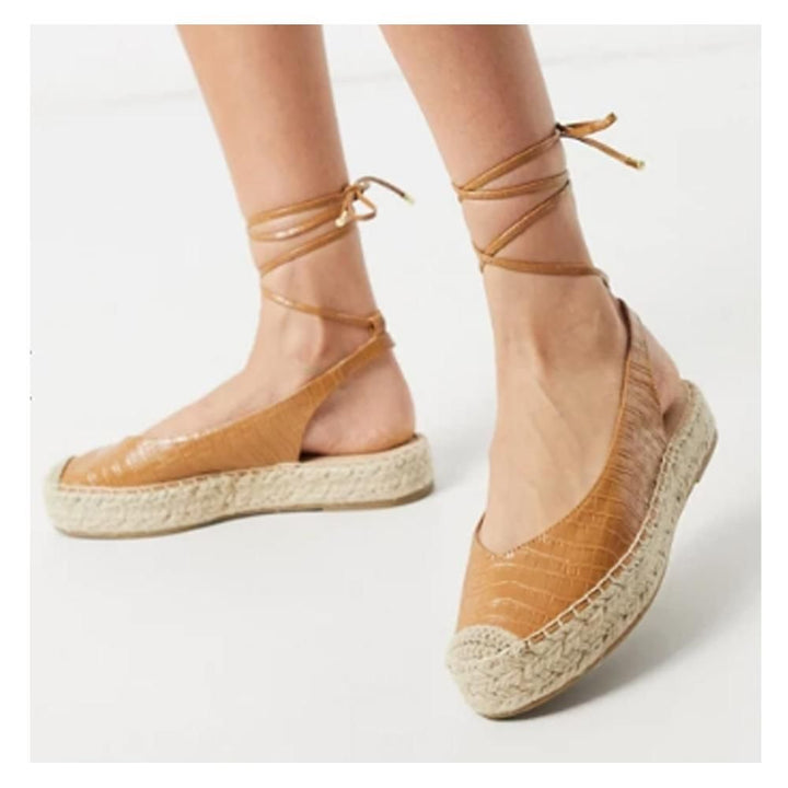 Asos Design- Stradivarius moc croc lace up espadrille