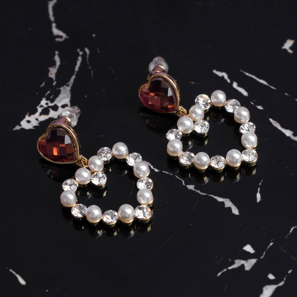 Shein- Pearl Heart Shaped Earring