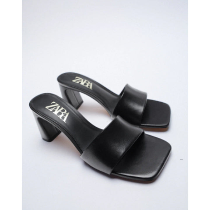 Zara- Leather Block Heel Sandals