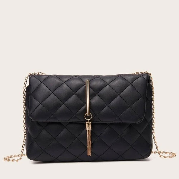Shein- Metal Tassel Decor Quilted Crossbody Bag