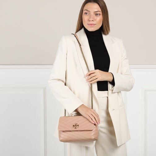 Tory Burch Kira chevron small convertible Shoulder bag Devon sand