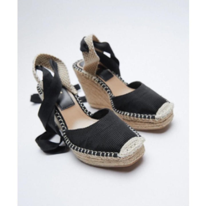 Zara- Tied Raffia Wedges