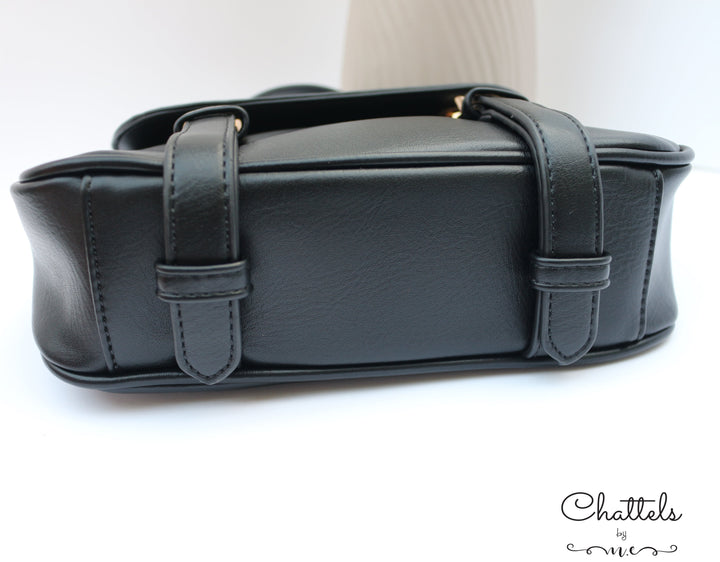 Chattels by M Delilah Crossbody Bag- Black