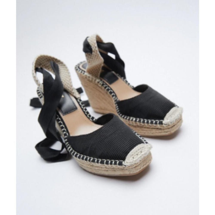 Zara- Tied Raffia Wedges