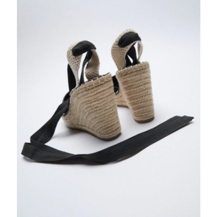 Zara- Tied Raffia Wedges