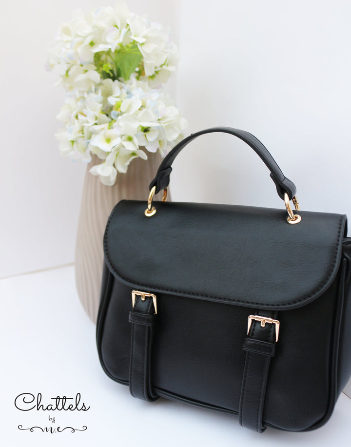 Chattels by M Delilah Crossbody Bag- Black