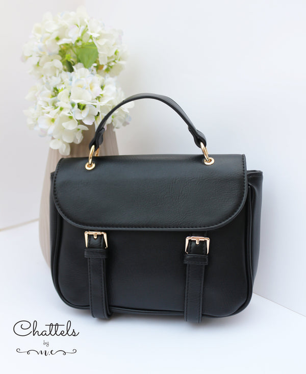 Chattels by M Delilah Crossbody Bag- Black