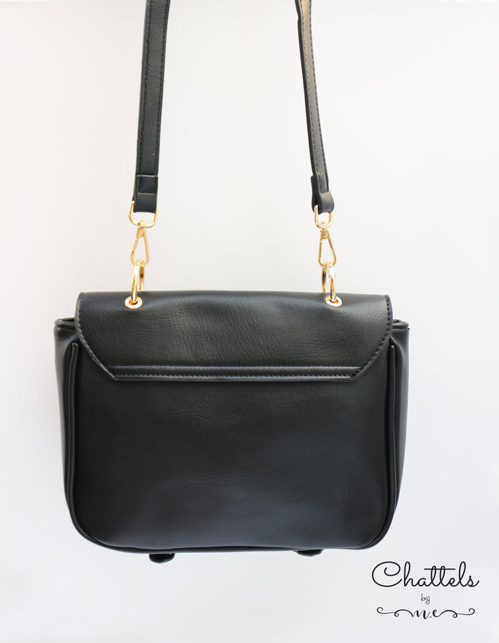 Chattels by M Delilah Crossbody Bag- Black