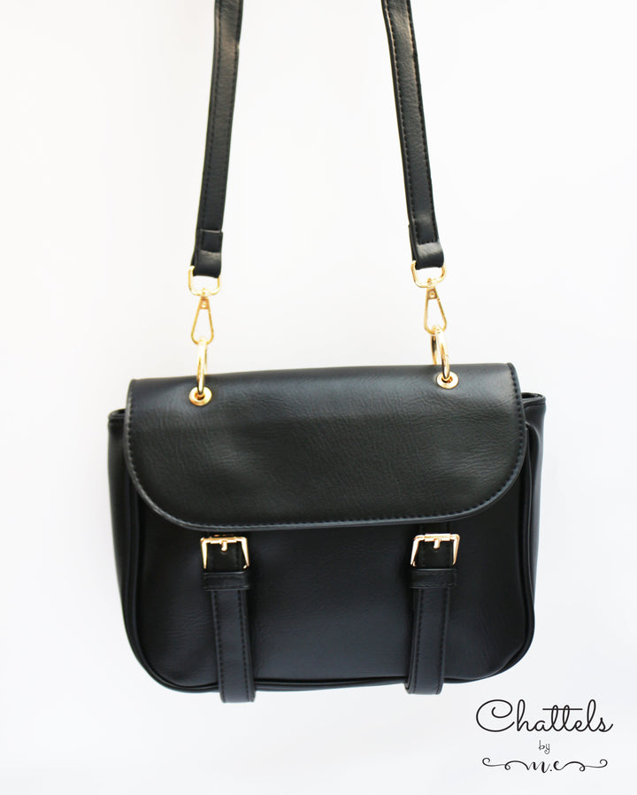 Chattels by M Delilah Crossbody Bag- Black