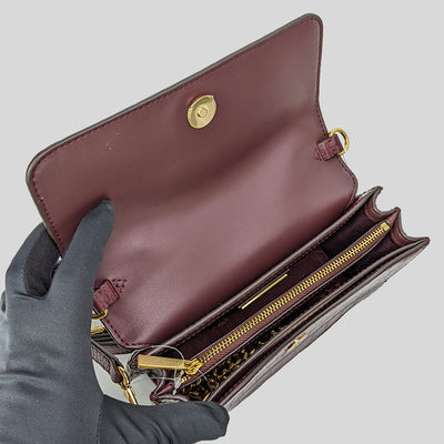 Tory Burch-Britten Croc Adjustable Shoulder Bag Claret
