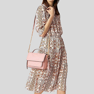 Tory Burch Fleming Satchel Shell pink