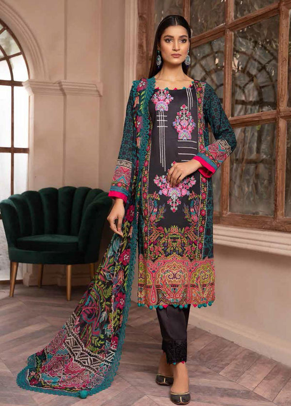Shahana By Zara Ali- Embroidered Lawn Suits Unstitched 3 Piece ZRA22SS S-06 - Spring