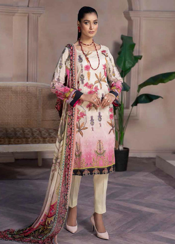 Shahana By Zara Ali- Embroidered Lawn Suits Unstitched 3 Piece ZRA22SS S-07 - Spring