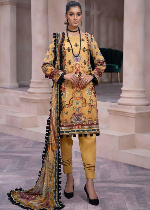 Shahana By Zara Ali- Embroidered Lawn Suits Unstitched 3 Piece ZRA22SS S-08 - Spring