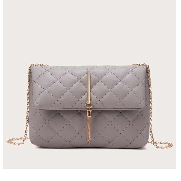 shein Bags- Metal Tassel Decor Quilted Crossbody Bag