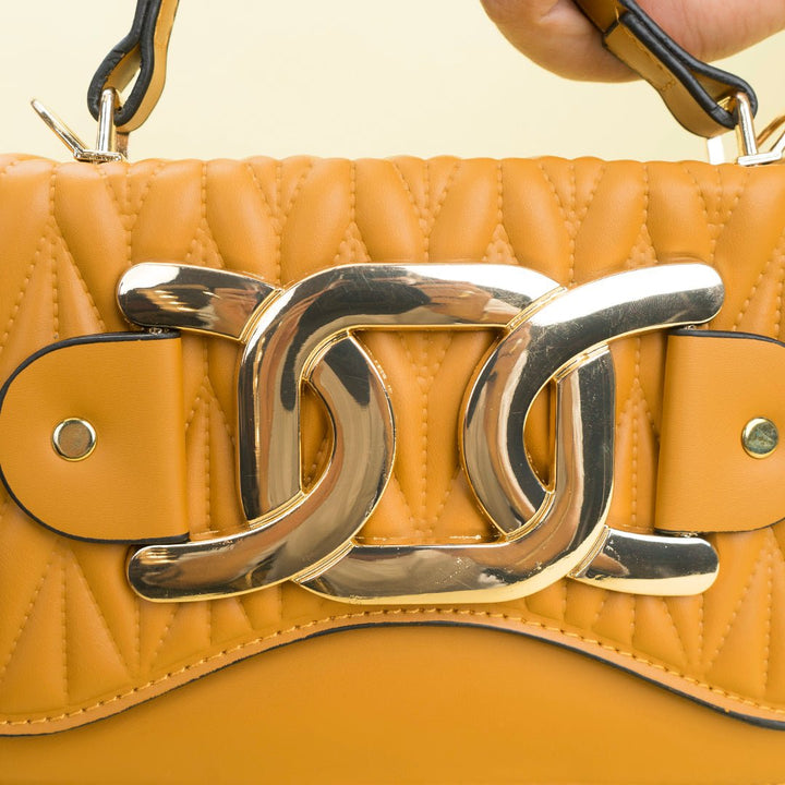 Shein - Mustard Crossbody Bag with Buckle