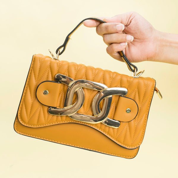 Shein - Mustard Crossbody Bag with Buckle