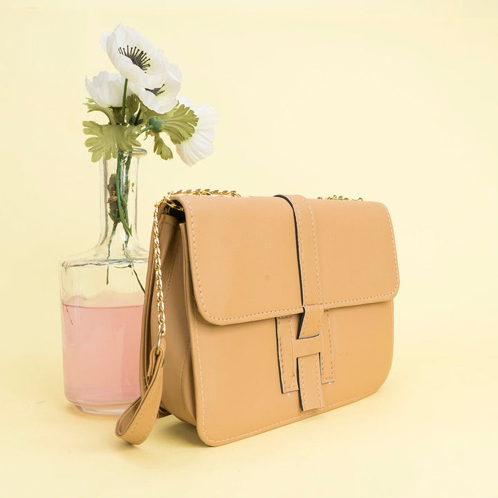 Shein - Square Geometric beige Crossbody Bag