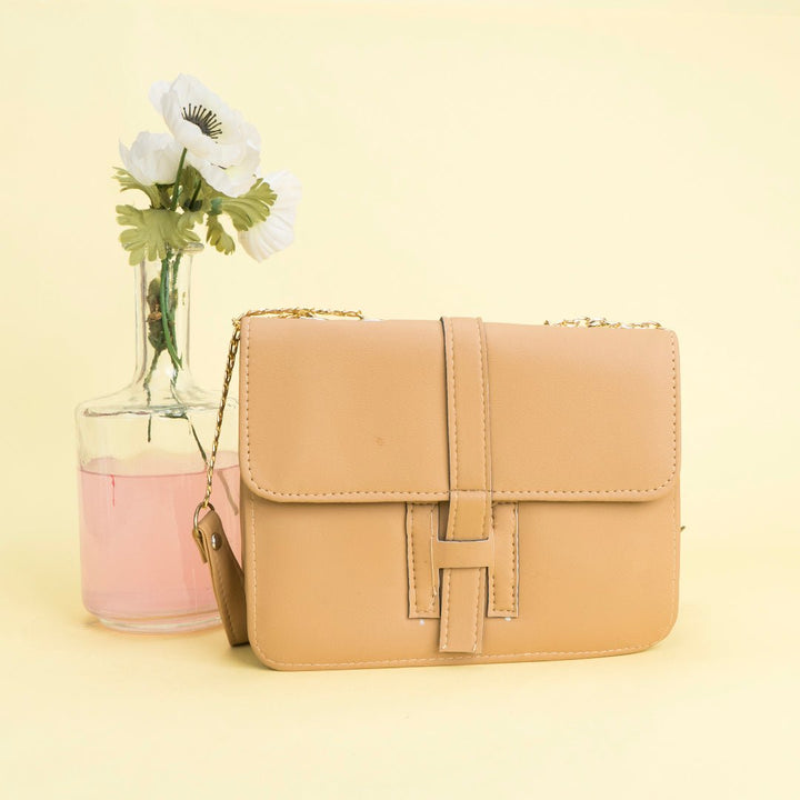 Shein - Square Geometric beige Crossbody Bag