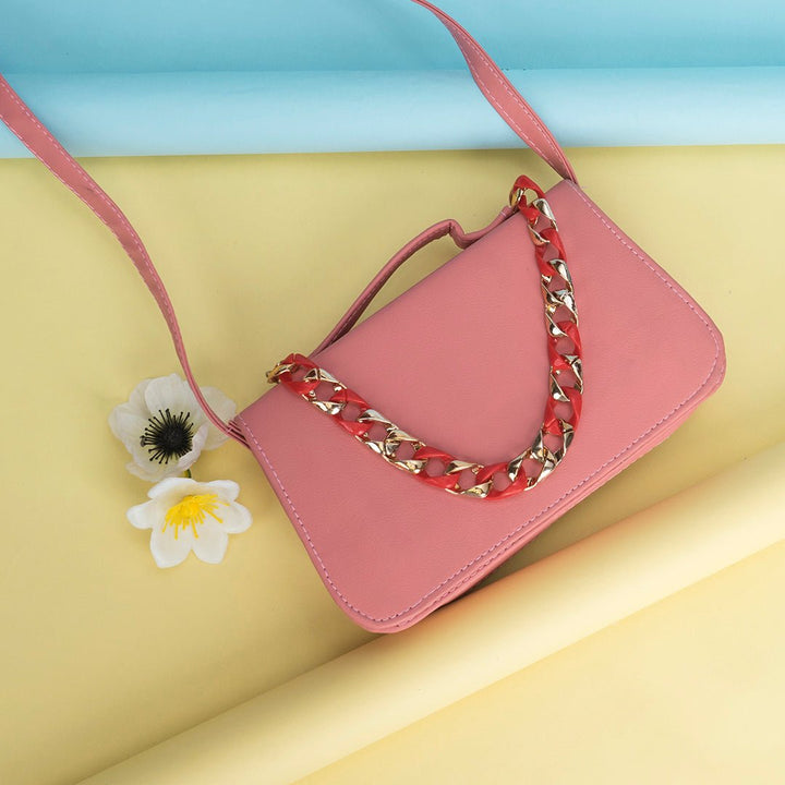 Shein - Square Geometric Pink Crossbody Bag