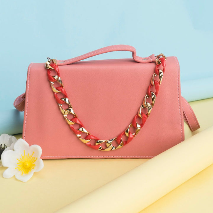 Shein - Square Geometric Pink Crossbody Bag