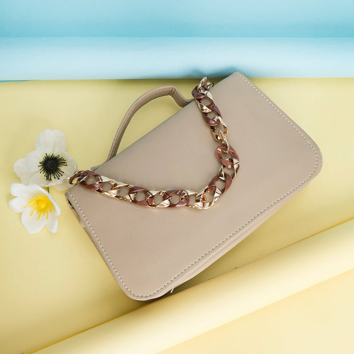 Shein - Square Geometric Beige Crossbody Bag