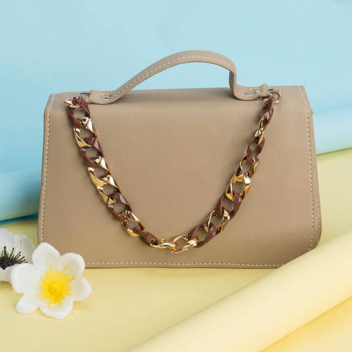 Shein - Square Geometric Beige Crossbody Bag