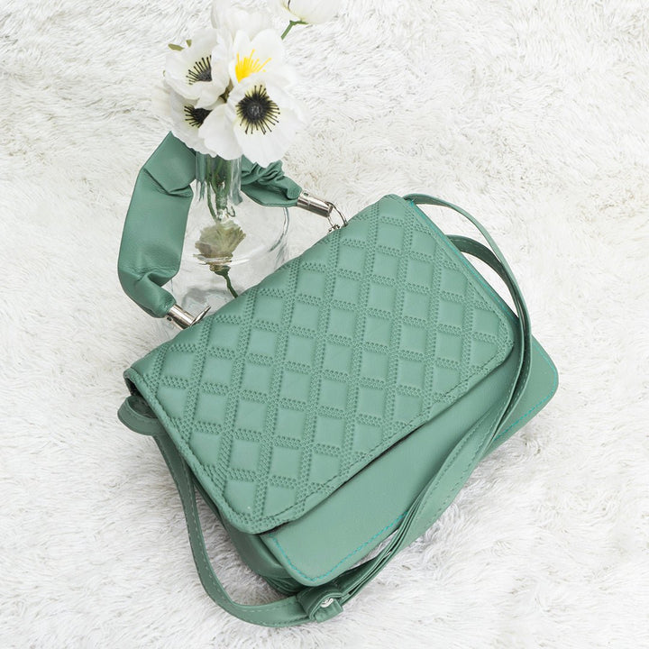 Shein - Crossbody Bag with Pom Pom Green